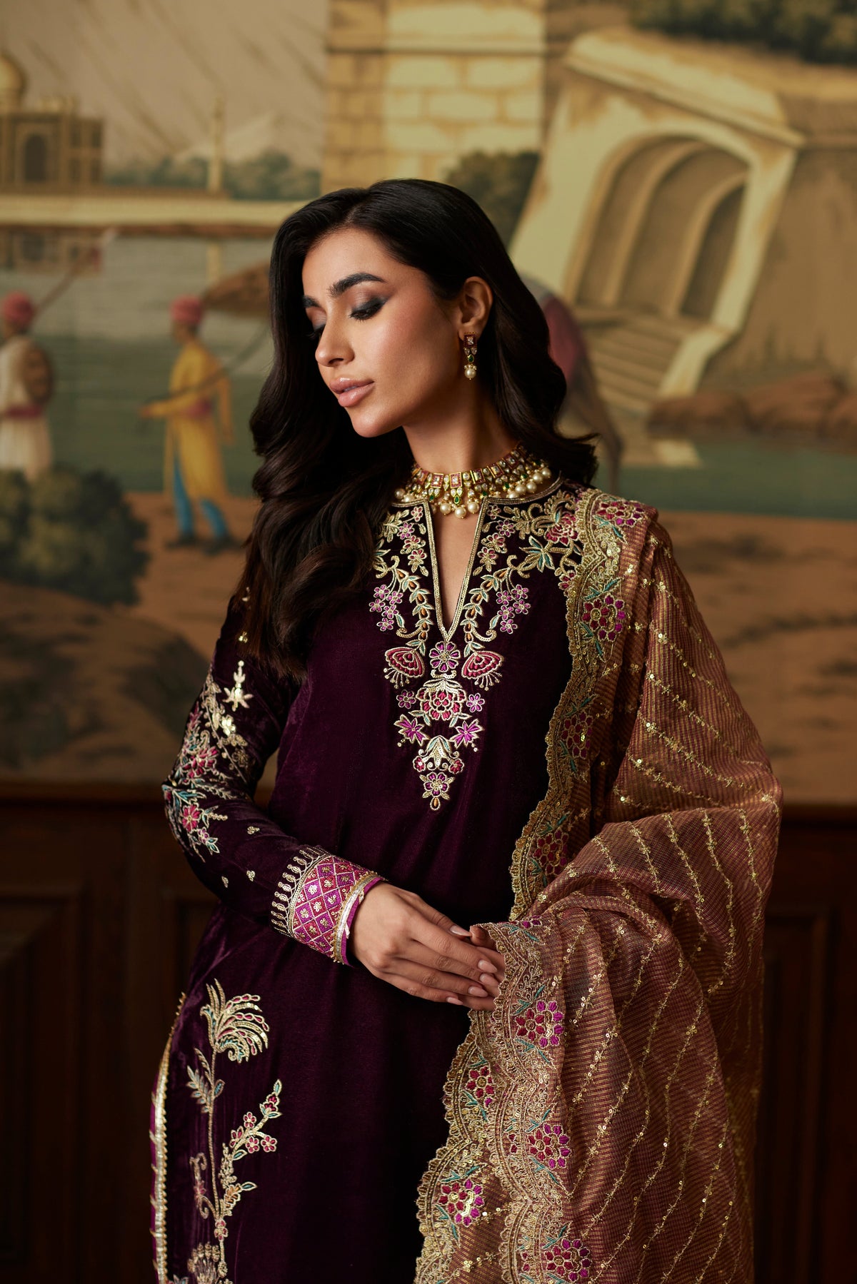 Mina Hassan | Velvet Luxe |  Ayesha by Mina Hassan - Designer Dress - Type: Ladies Clothes - Available at Libayah - 100% Original