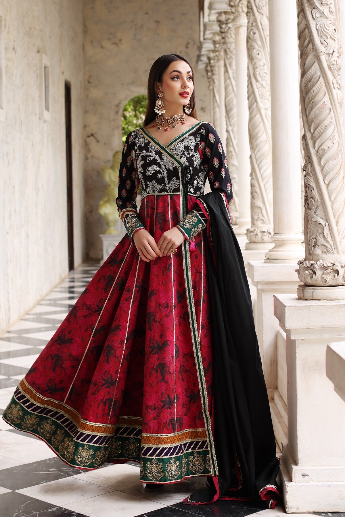 Mina Kashif | Festive Lawn | Anarkali by Mina Kashif - Designer Dress - Type: Ladies Clothes - Available at Libayah - 100% Original