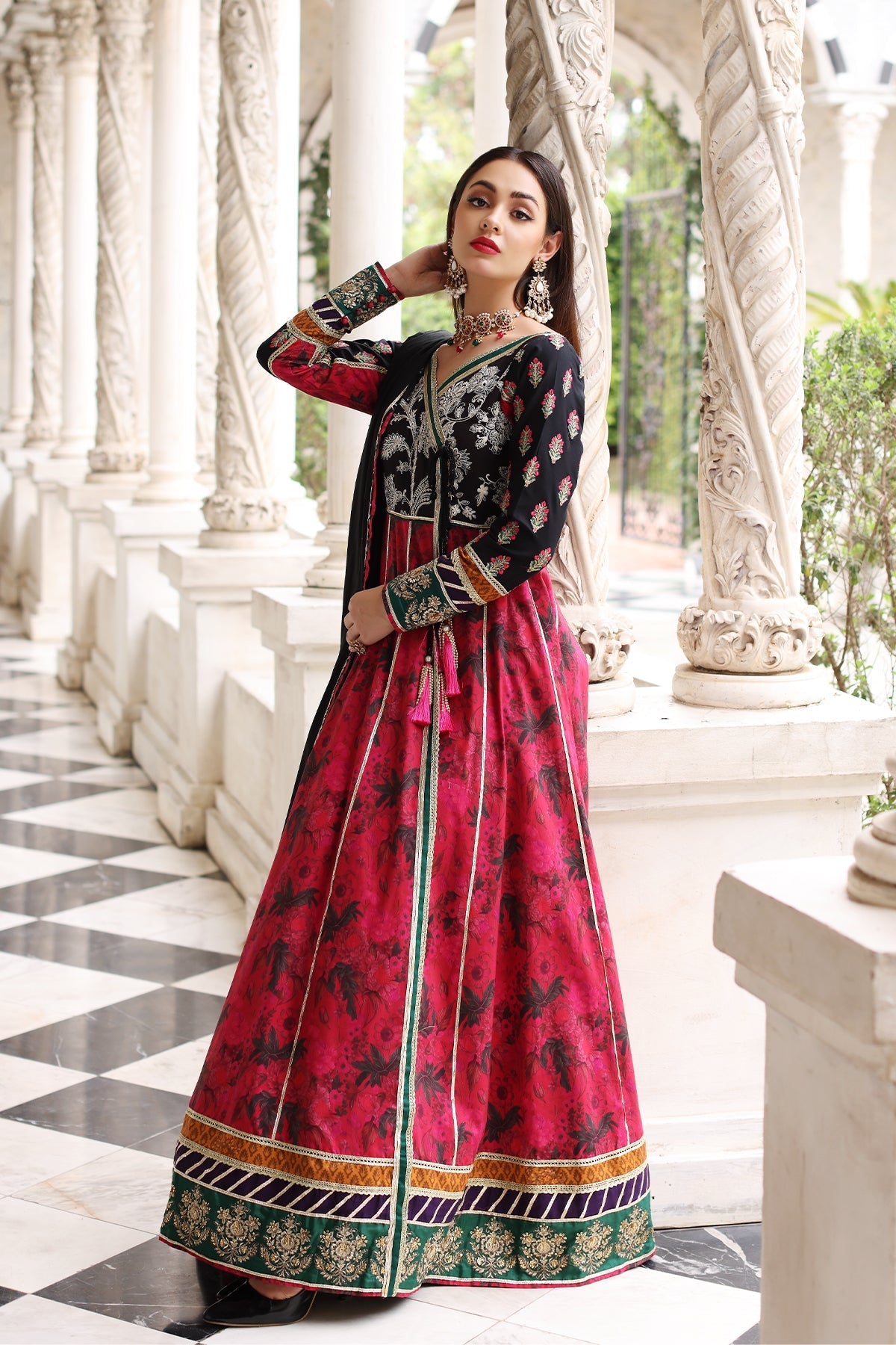 Mina Kashif | Festive Lawn | Anarkali by Mina Kashif - Designer Dress - Type: Ladies Clothes - Available at Libayah - 100% Original