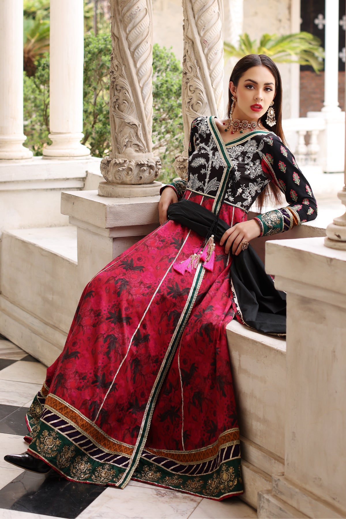 Mina Kashif | Festive Lawn | Anarkali by Mina Kashif - Designer Dress - Type: Ladies Clothes - Available at Libayah - 100% Original