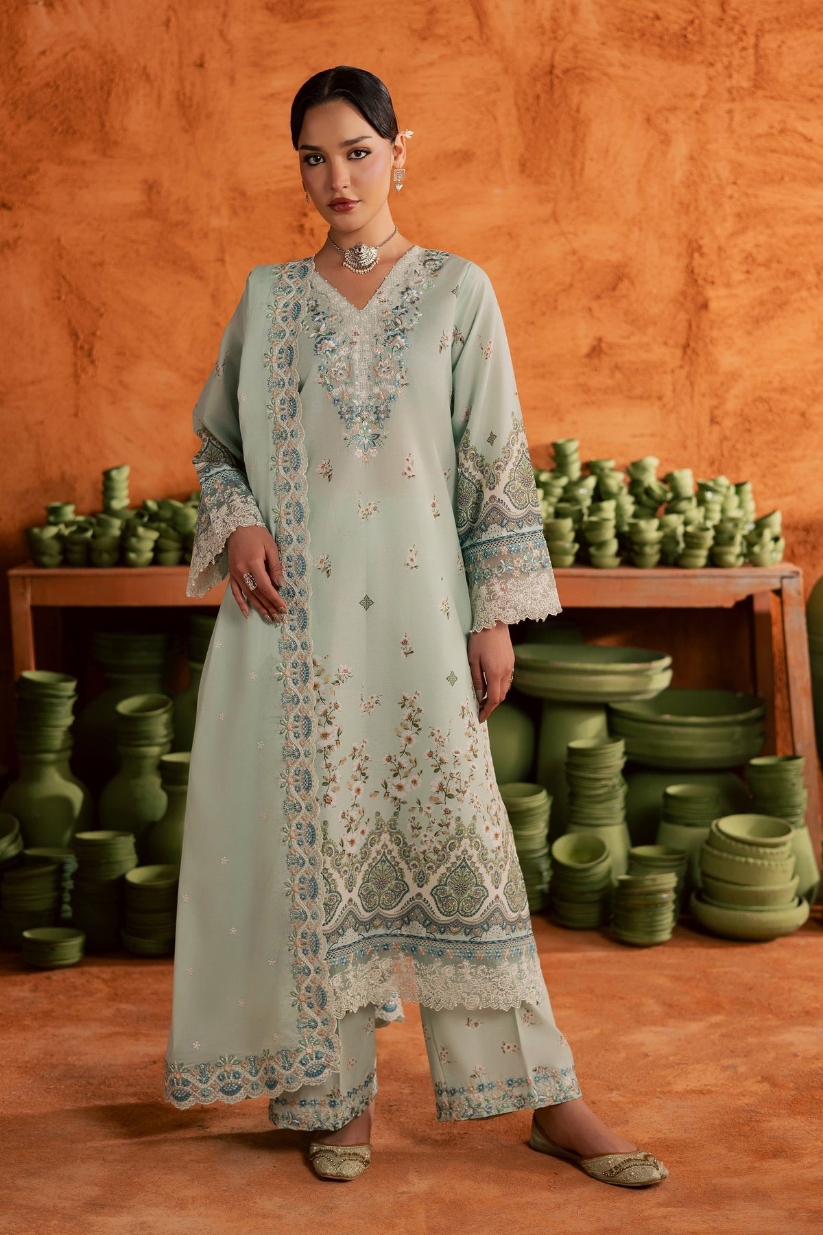 Batik | Festive Eid 26 | Mint Chip - by Libayah - Registered Vendor of : Batik - 100% Original Designer Dress