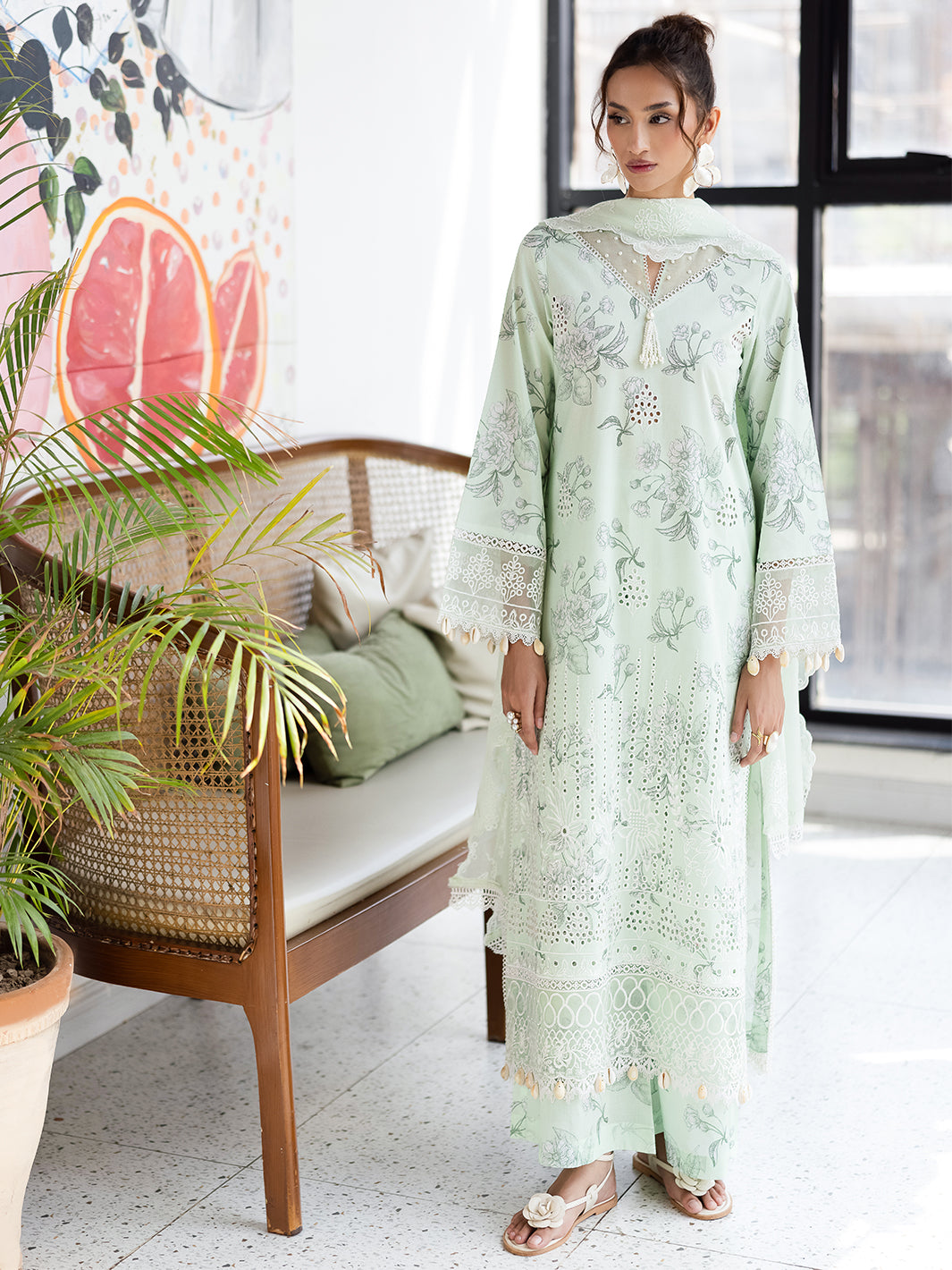Mahnur | After Hours Luxury Lawn 25 | Mint Mirage by Mahnur - Designer Dress - Type: Ladies Clothes - Available at Libayah - 100% Original