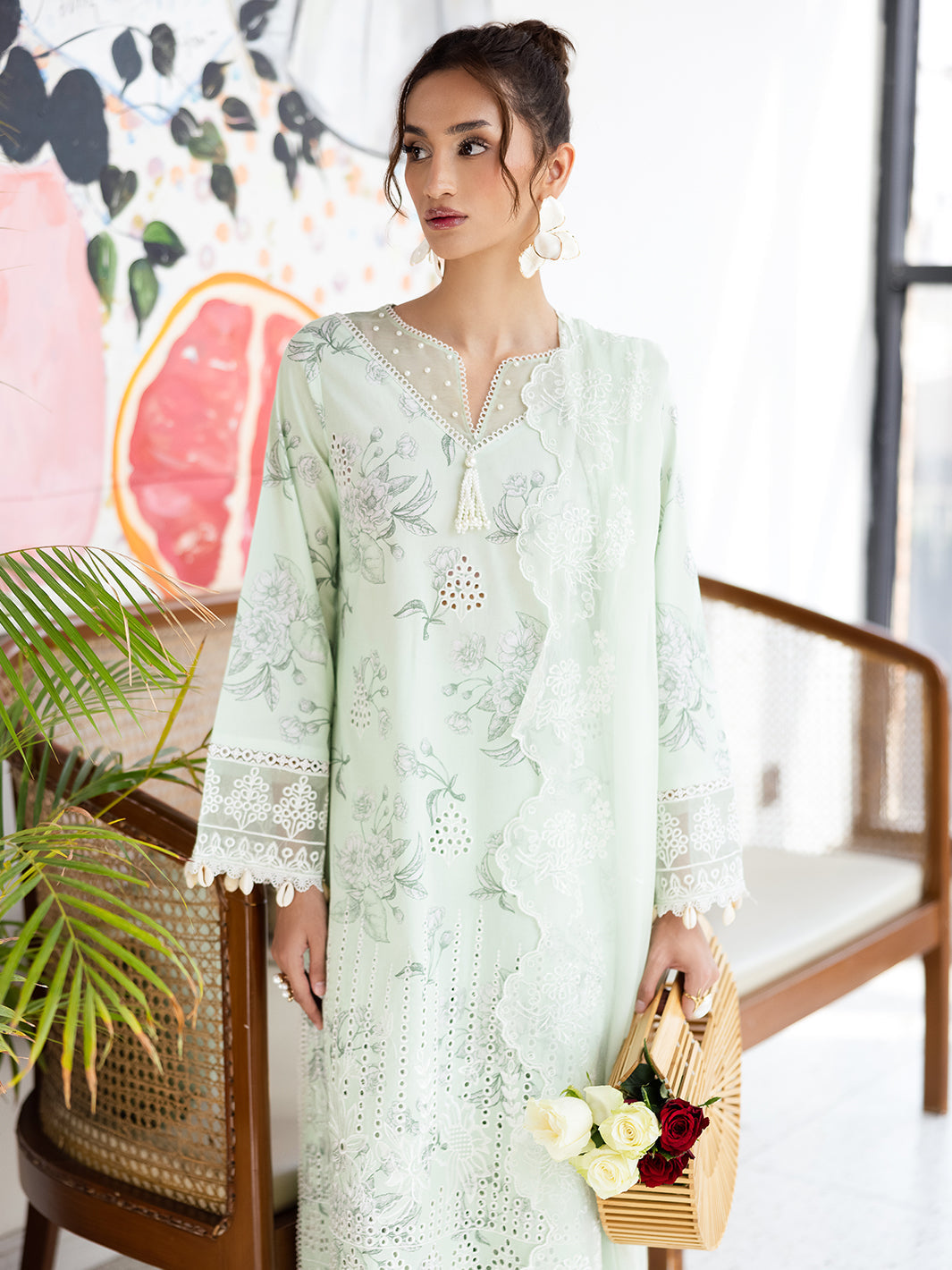 Mahnur | After Hours Luxury Lawn 25 | Mint Mirage by Mahnur - Designer Dress - Type: Ladies Clothes - Available at Libayah - 100% Original