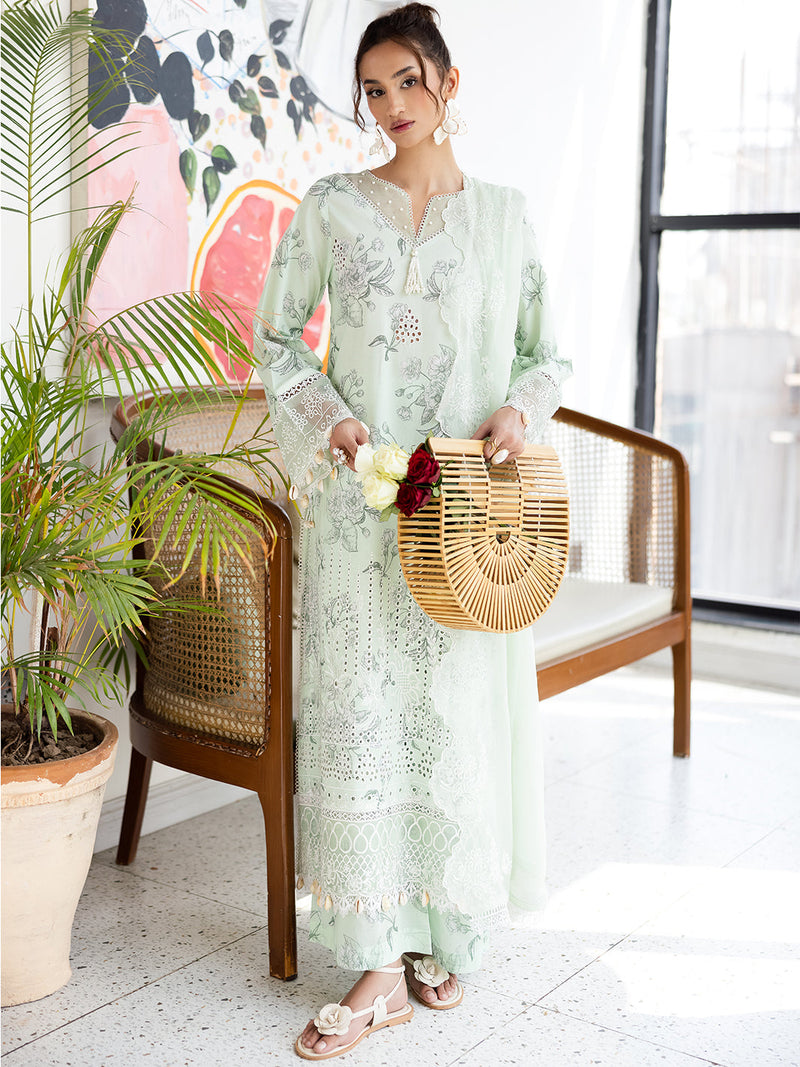 Mahnur | After Hours Luxury Lawn 25 | Mint Mirage by Mahnur - Designer Dress - Type: Ladies Clothes - Available at Libayah - 100% Original