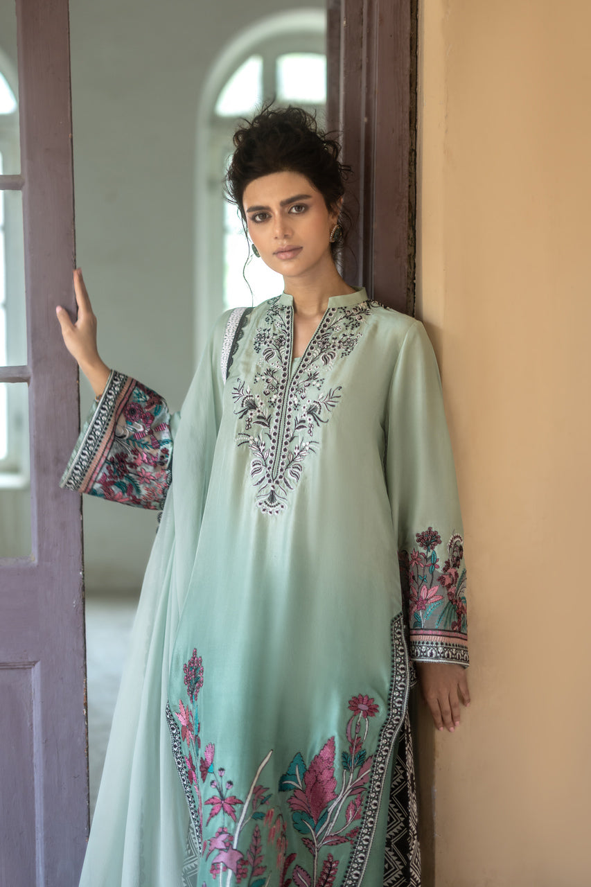 Zainab Chottani | Summer Edition 26 | Mint Serenade by Zainab Chottani - Designer Dress  - Type : Ladies Clothes - Available at Libayah - 100% Original 