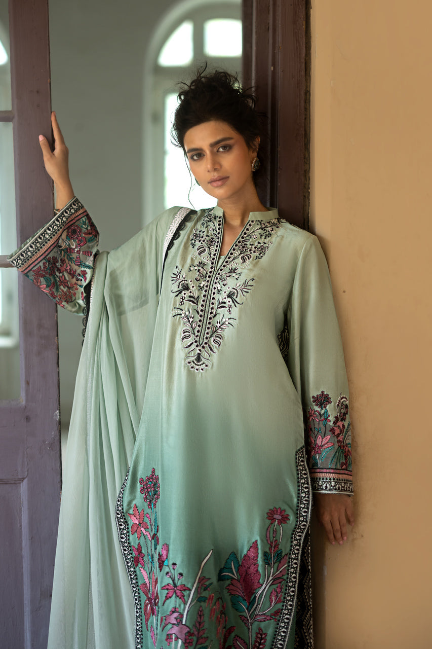 Zainab Chottani | Summer Edition 26 | Mint Serenade by Zainab Chottani - Designer Dress  - Type : Ladies Clothes - Available at Libayah - 100% Original 