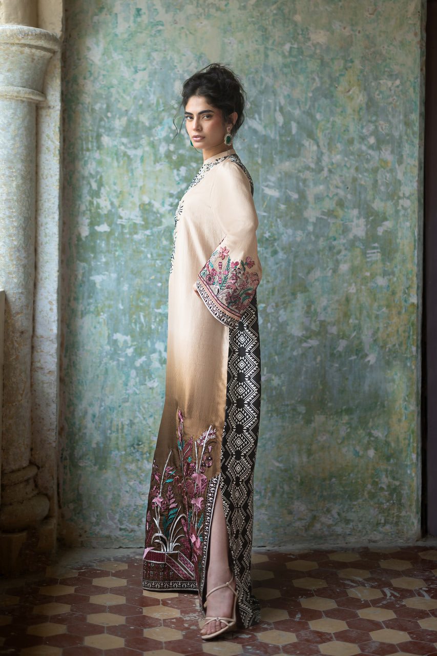 Zainab Chottani | Summer Edition 26 | Mocha Reverie Kaftan by Zainab Chottani - Designer Dress  - Type : Ladies Clothes - Available at Libayah - 100% Original 