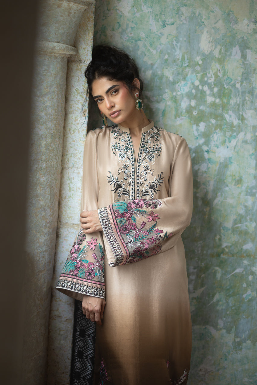 Zainab Chottani | Summer Edition 26 | Mocha Reverie Kaftan by Zainab Chottani - Designer Dress  - Type : Ladies Clothes - Available at Libayah - 100% Original 