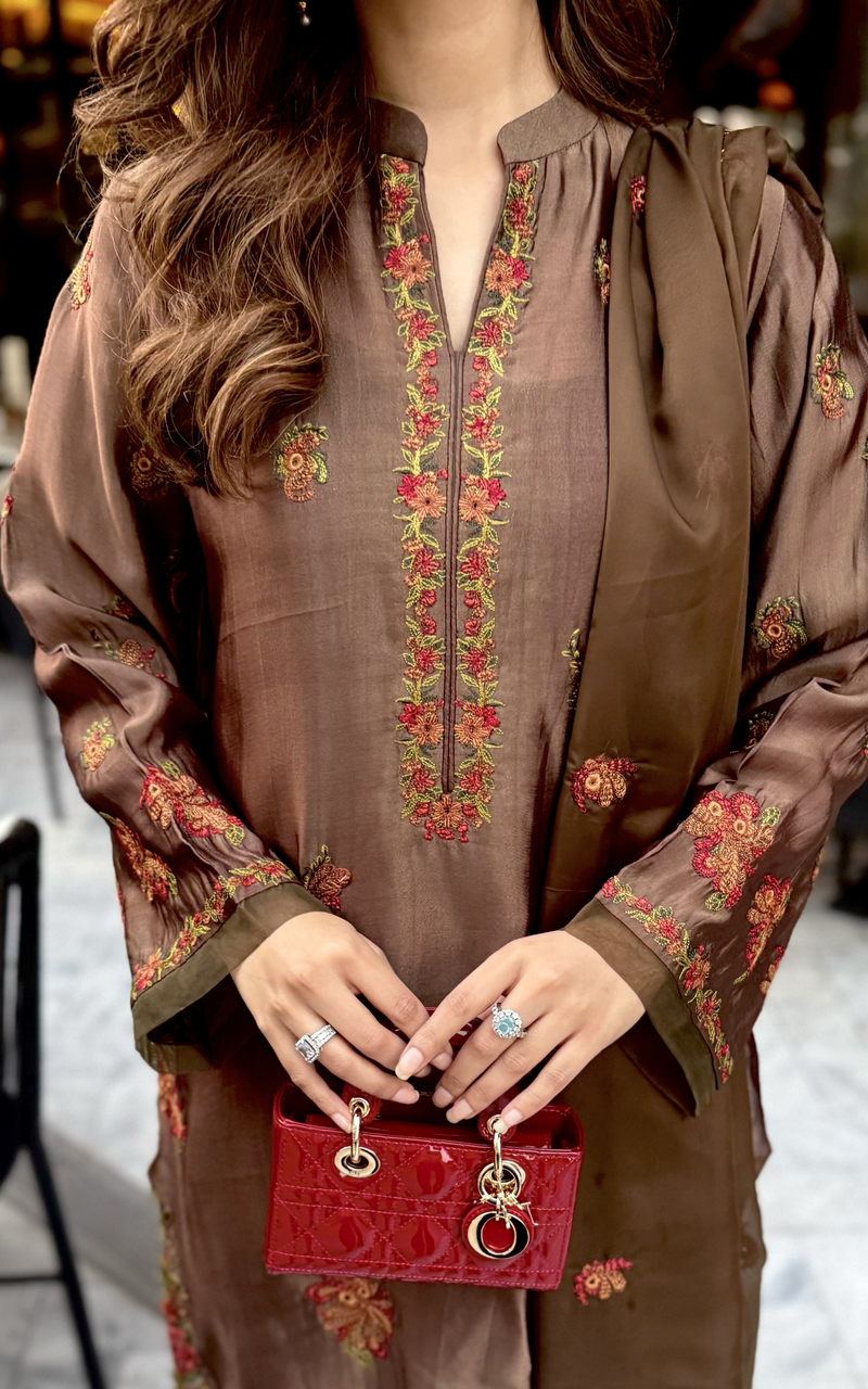 Asifa and Nabeel | Silk Edit 26 | Mocha Mystique - Designer Dress - Type : Ladies Clothes - Available at Libayah - 100% Original