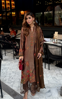 Asifa and Nabeel | Silk Edit 26 | Mocha Mystique - Designer Dress - Type : Ladies Clothes - Available at Libayah - 100% Original