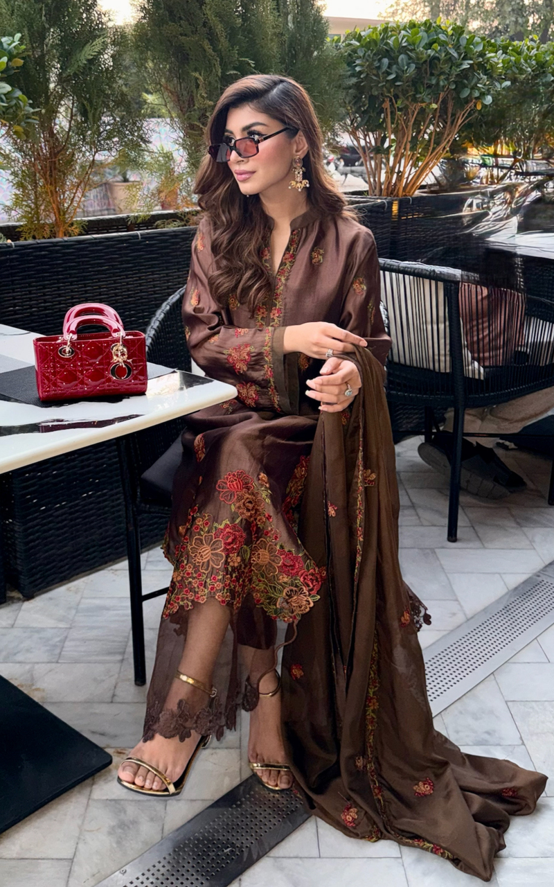 Asifa and Nabeel | Silk Edit 26 | Mocha Mystique - Designer Dress - Type : Ladies Clothes - Available at Libayah - 100% Original