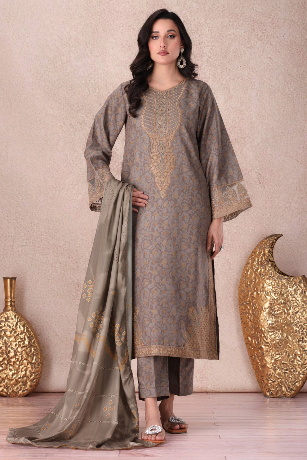 Mohagni | Winter Collection |  PLS-146 3PC by Mohagni - Designer Dress - Type: Ladies Clothes - Available at Libayah - 100% Original