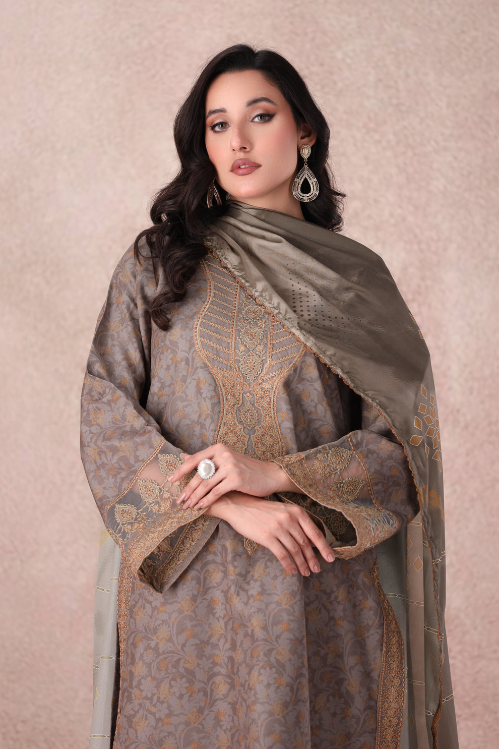 Mohagni | Winter Collection |  PLS-146 3PC by Mohagni - Designer Dress - Type: Ladies Clothes - Available at Libayah - 100% Original