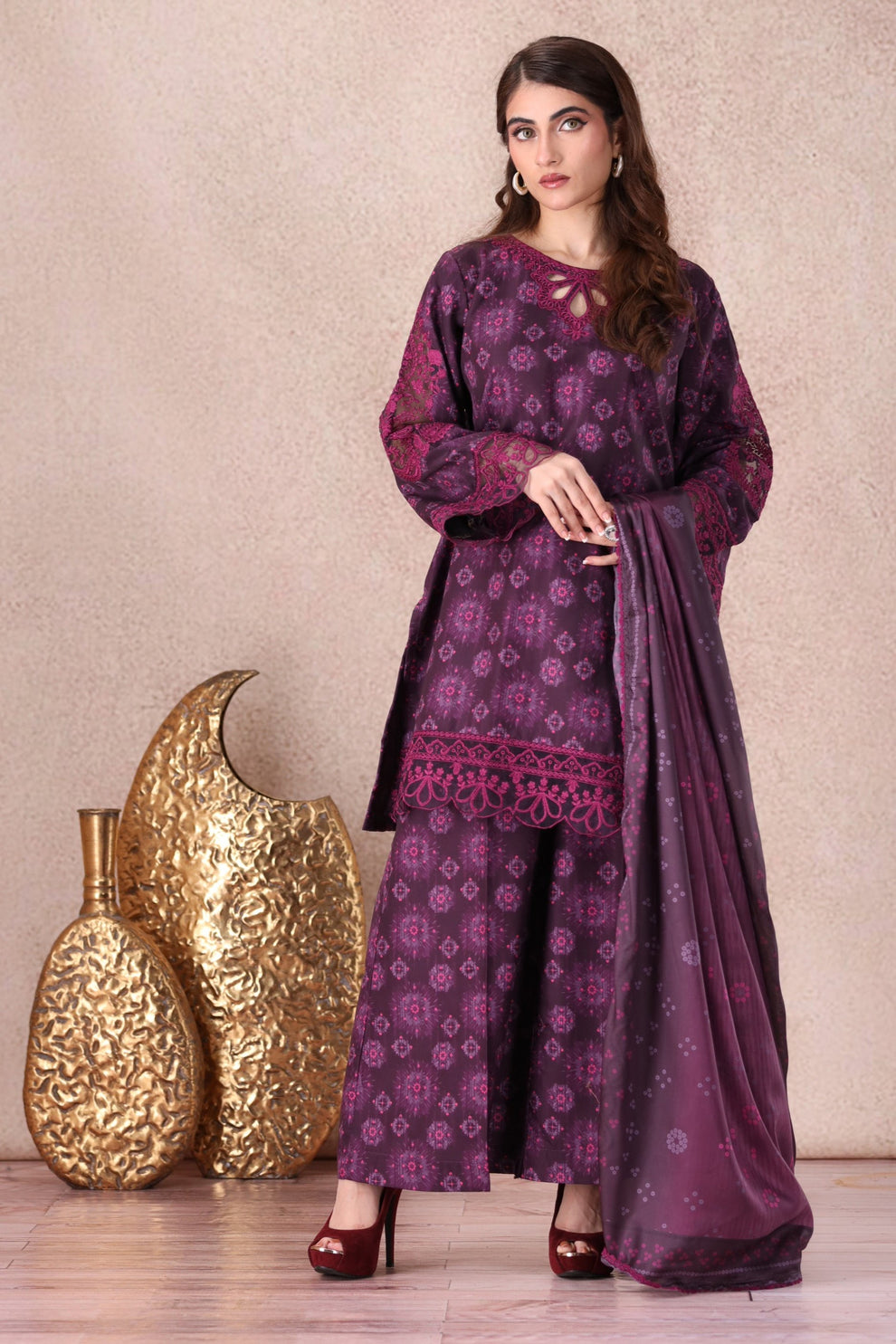 Mohagni | Winter Collection |  PLS-141 3PC by Mohagni - Designer Dress - Type: Ladies Clothes - Available at Libayah - 100% Original
