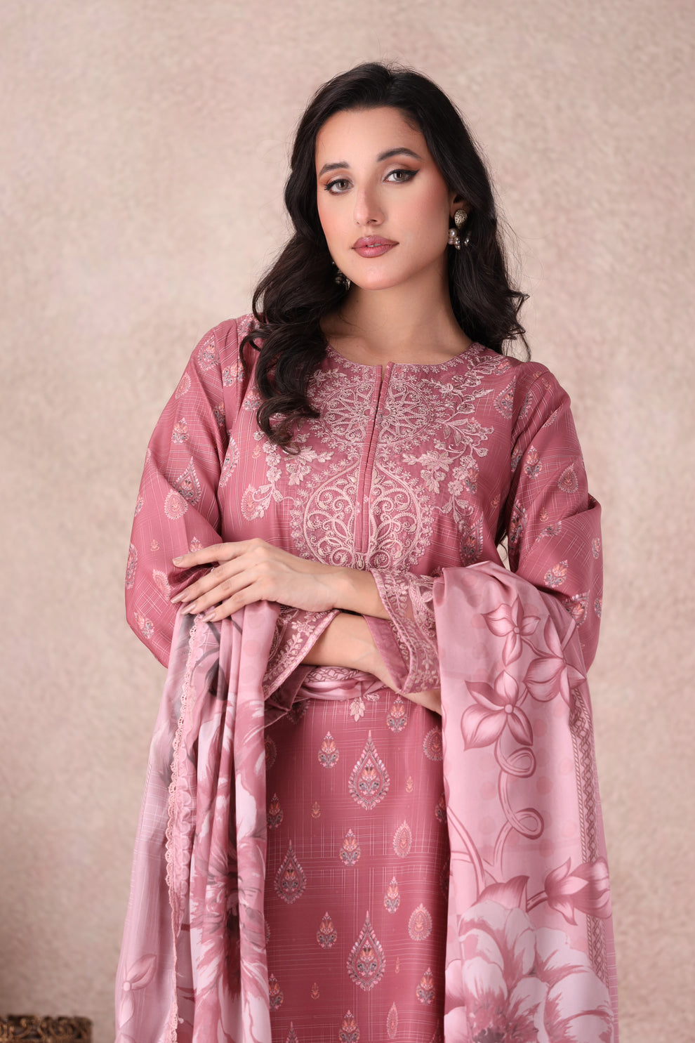 Mohagni | Winter Collection | PLS-147 3PC by Mohagni - Designer Dress - Type: Ladies Clothes - Available at Libayah - 100% Original