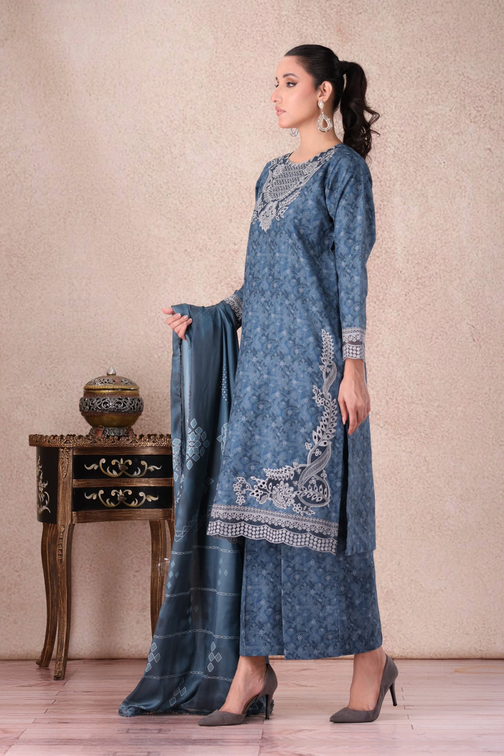 Mohagni | Winter Collection |  PLS-145 3PC by Mohagni - Designer Dress - Type: Ladies Clothes - Available at Libayah - 100% Original