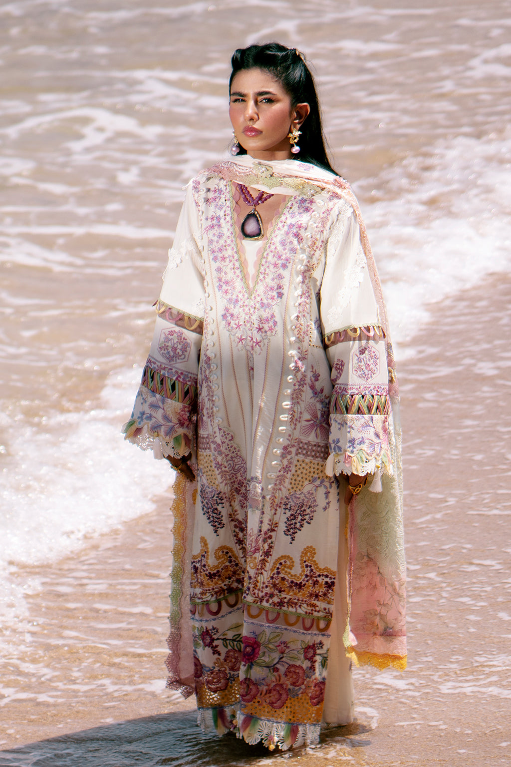AJR Couture | Dastan Luxury Lawn 25 | Muse by AJR Couture - Designer Dress - Type: Ladies Clothes - Available at Libayah - 100% Original