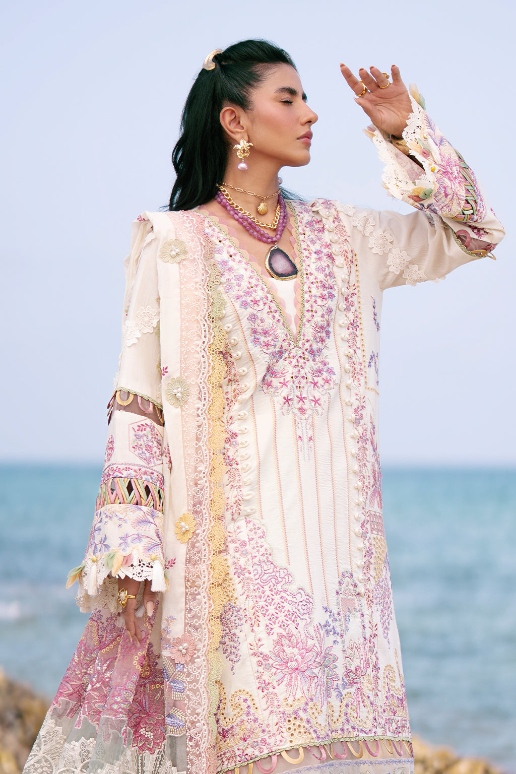 AJR Couture | Dastan Luxury Lawn 25 | Muse by AJR Couture - Designer Dress - Type: Ladies Clothes - Available at Libayah - 100% Original