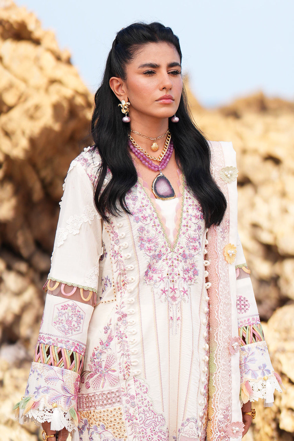 AJR Couture | Dastan Luxury Lawn 25 | Muse by AJR Couture - Designer Dress - Type: Ladies Clothes - Available at Libayah - 100% Original