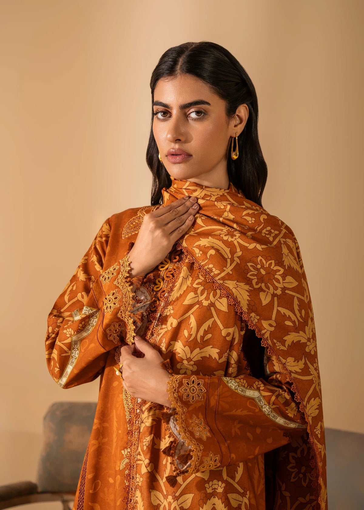 Aabyaan | Izabel Prints Linen Edit 24 | LEILANI (AZ-04) by Aabyaan - Designer Dress - Type: Ladies Clothes - Available at Libayah - 100% Original