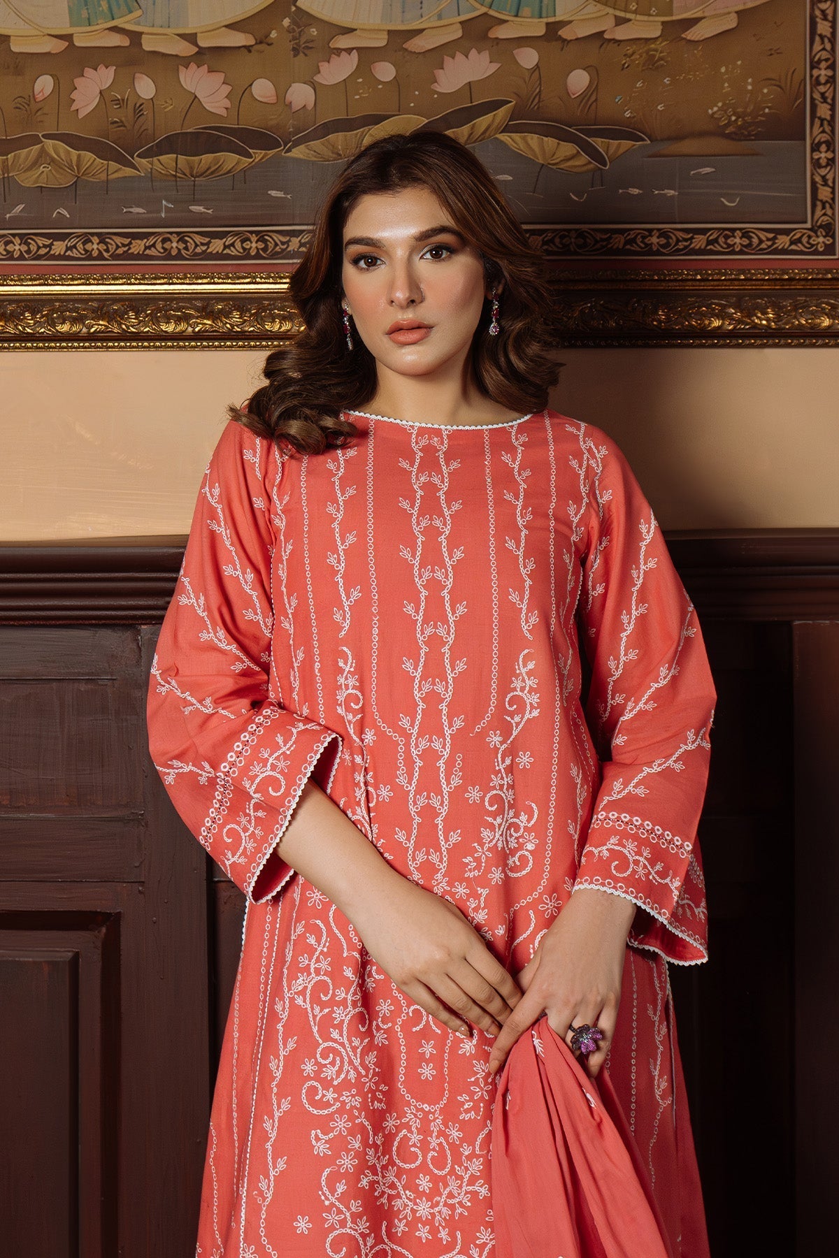 Sahar | Festive Edit Ready to Wear | Gilded Coral - RTW by Sahar - Designer Dress - Type: Ladies Clothes - Available at Libayah - 100% Original