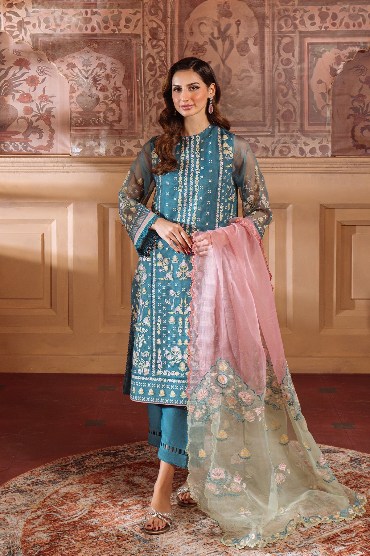 Sahar | Festive Edit Ready to Wear | Serene Teal - RTW by Sahar - Designer Dress - Type: Ladies Clothes - Available at Libayah - 100% Original