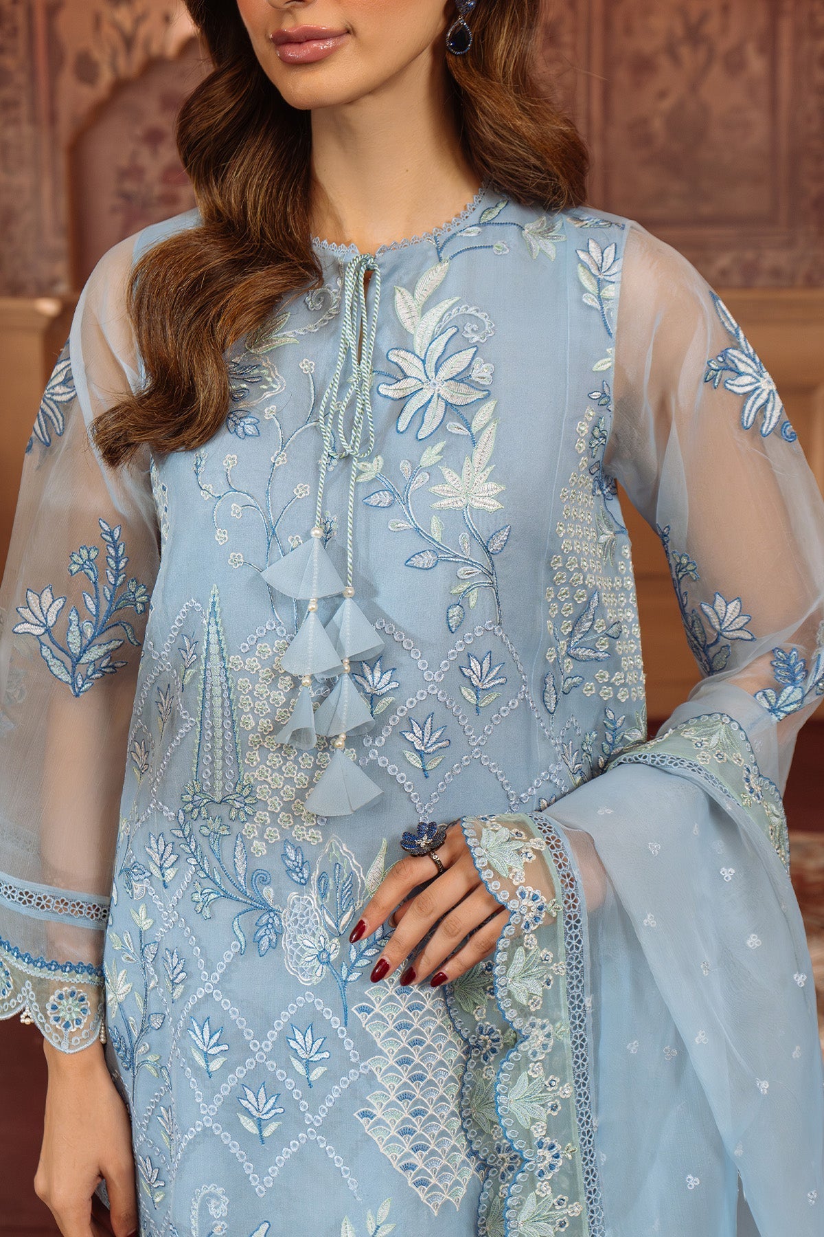 Sahar | Festive Edit Ready to Wear | Glacier Veil - RTW by Sahar - Designer Dress - Type: Ladies Clothes - Available at Libayah - 100% Original