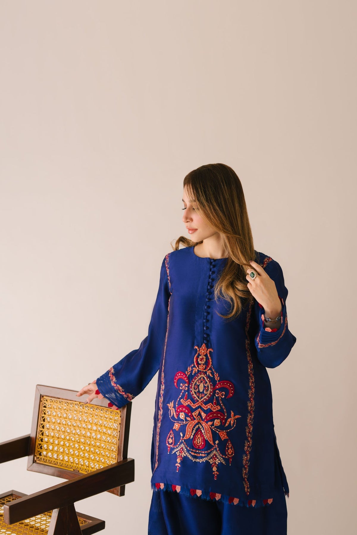Sammy K | Aadat Festive Edition | Blue Bell Caftan by Sammy K - Designer Dress  - Type : Ladies Clothes - Available at Libayah - 100% Original 