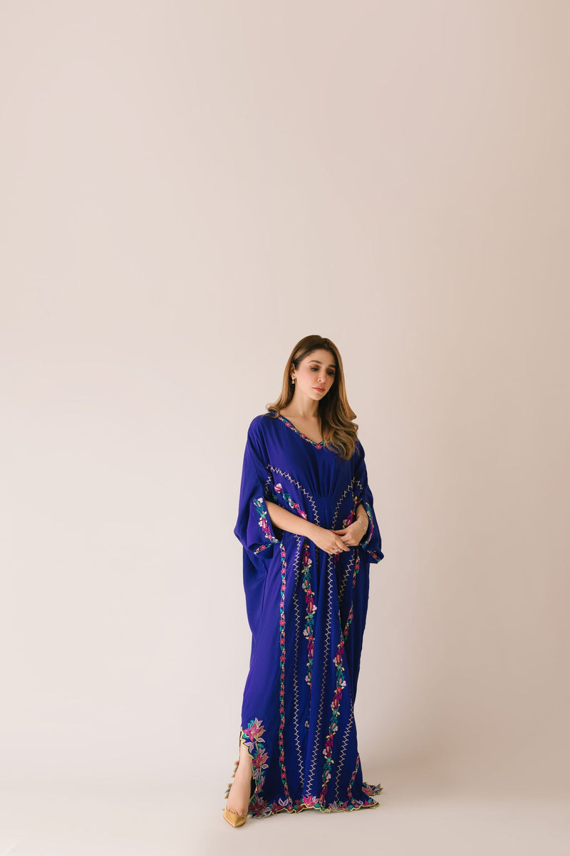 Sammy K | Aadat Festive Edition | Blue Bell Caftan by Sammy K - Designer Dress  - Type : Ladies Clothes - Available at Libayah - 100% Original 