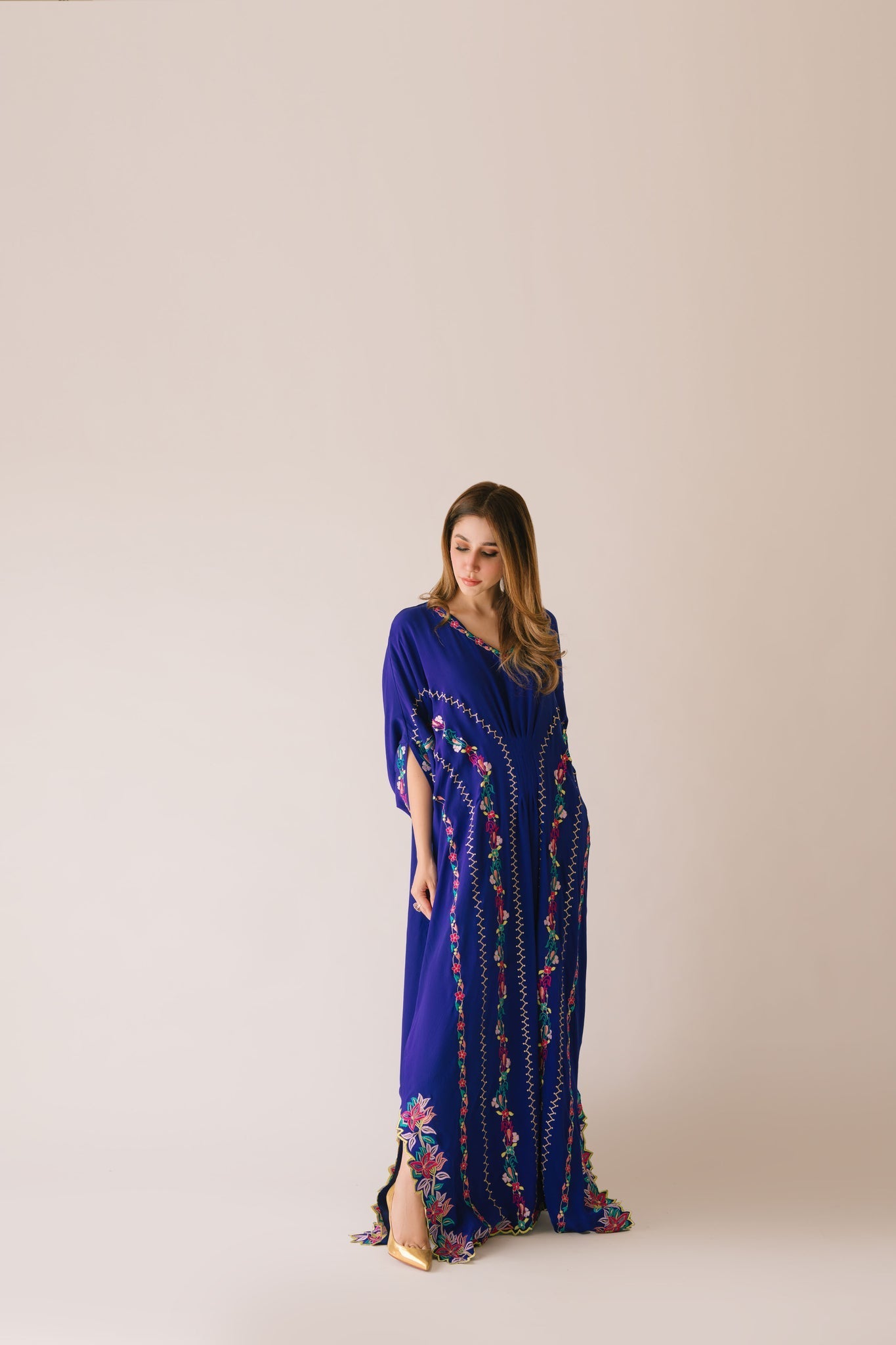 Sammy K | Aadat Festive Edition | Blue Bell Caftan by Sammy K - Designer Dress  - Type : Ladies Clothes - Available at Libayah - 100% Original 