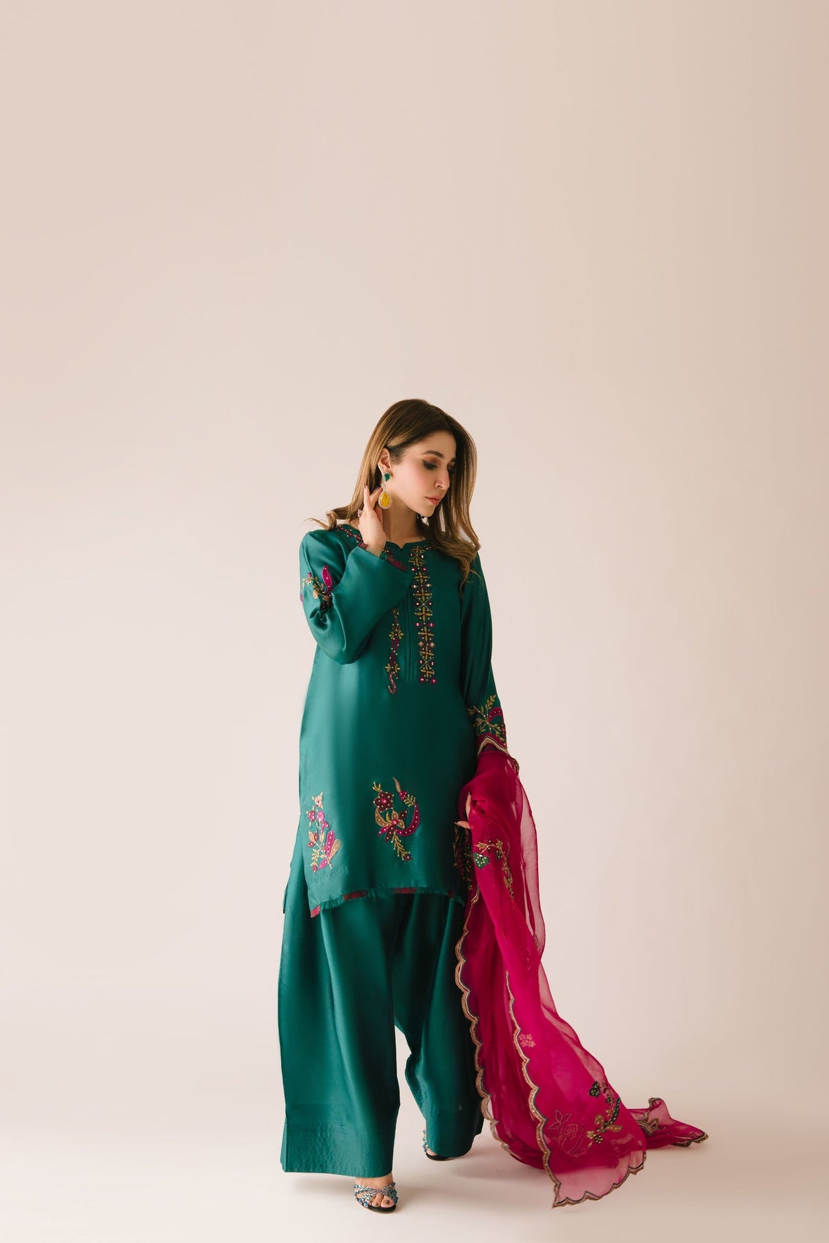 Sammy K | Aadat Festive Edition | Green Moon by Sammy K - Designer Dress  - Type : Ladies Clothes - Available at Libayah - 100% Original 