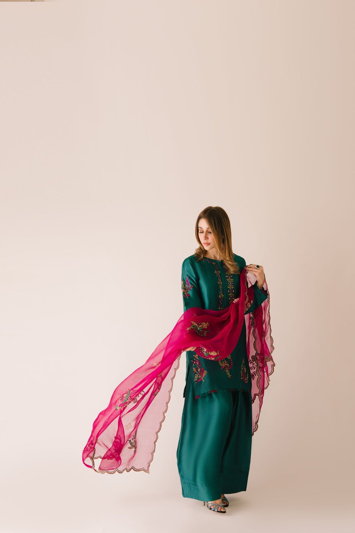 Sammy K | Aadat Festive Edition | Green Moon by Sammy K - Designer Dress  - Type : Ladies Clothes - Available at Libayah - 100% Original 