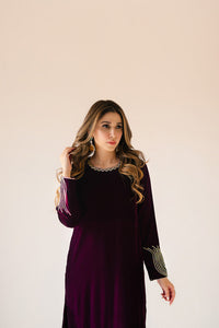 Sammy K | Velvet Festive Edit | Burgundy velvet monument outfit by Sammy K - Designer Dress - Type: Ladies Clothes - Available at Libayah - 100% Original