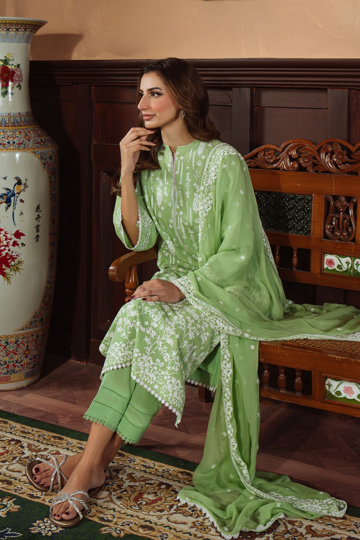 Sahar | Festive Edit Ready to Wear | Celadon Dream - RTW by Sahar - Designer Dress - Type: Ladies Clothes - Available at Libayah - 100% Original