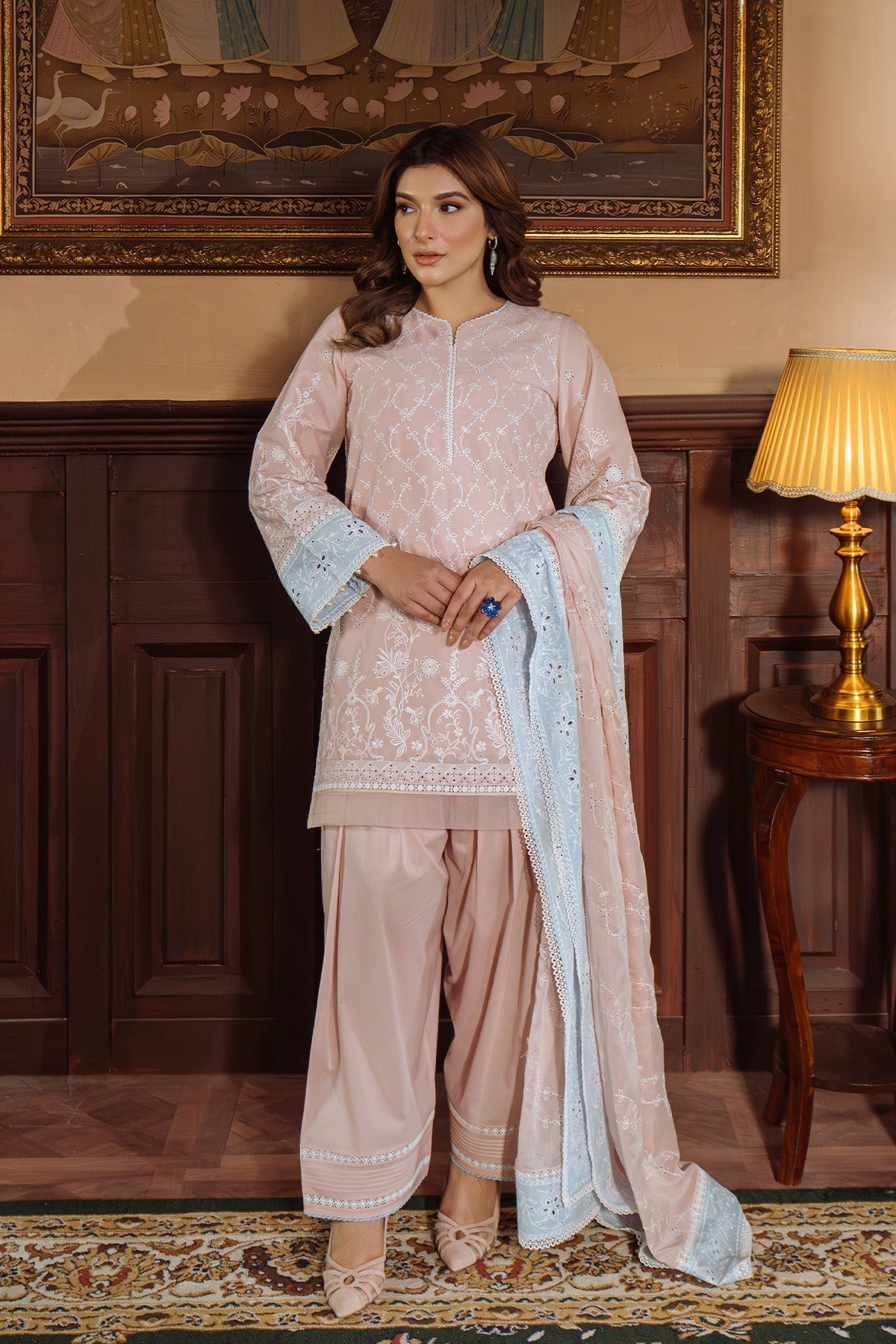 Sahar | Festive Edit Ready to Wear | Pastel Rose - RTW by Sahar - Designer Dress - Type: Ladies Clothes - Available at Libayah - 100% Original