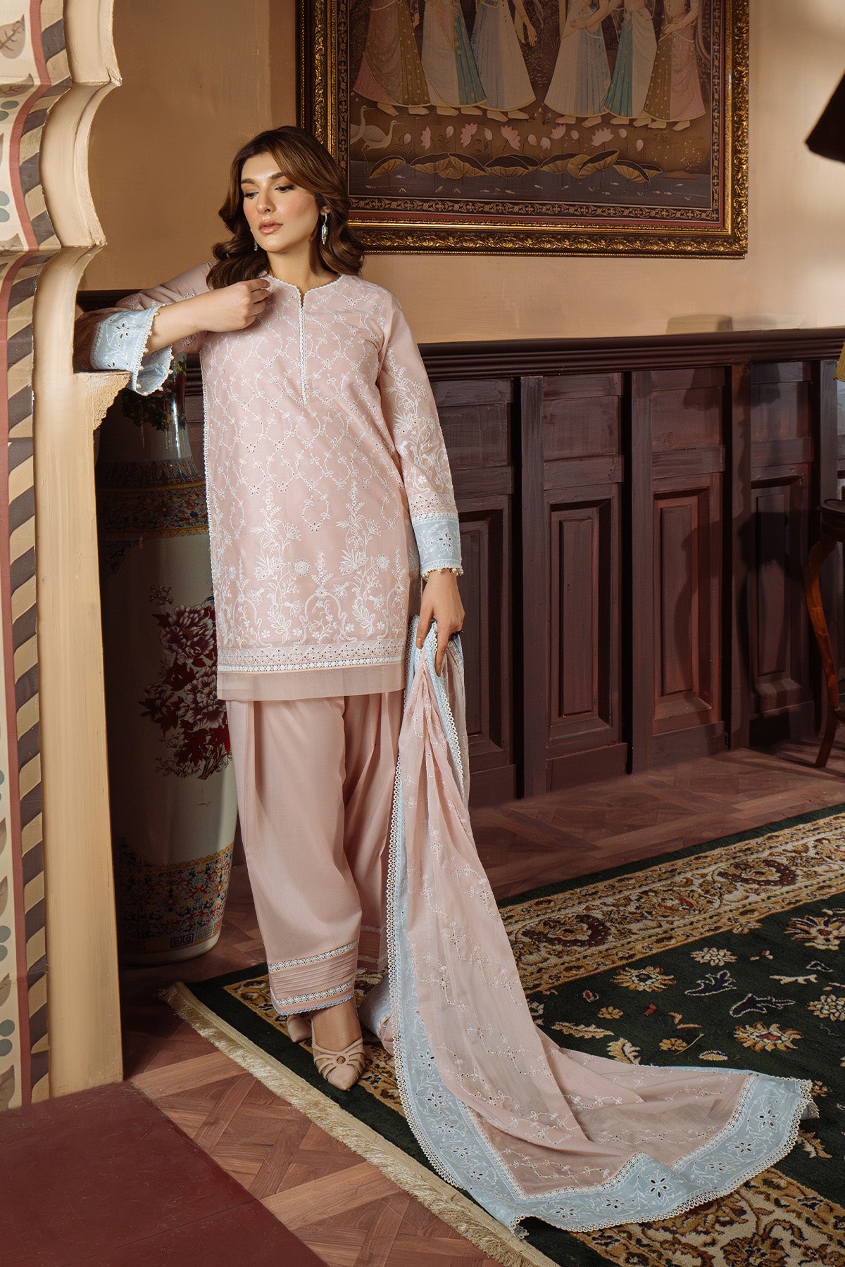 Sahar | Festive Edit Ready to Wear | Pastel Rose - RTW by Sahar - Designer Dress - Type: Ladies Clothes - Available at Libayah - 100% Original