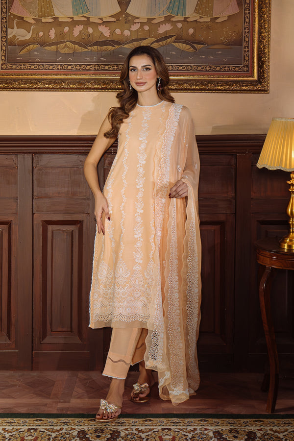 Sahar | Festive Edit Ready to Wear | Apricot Glow - RTW by Sahar - Designer Dress - Type: Ladies Clothes - Available at Libayah - 100% Original