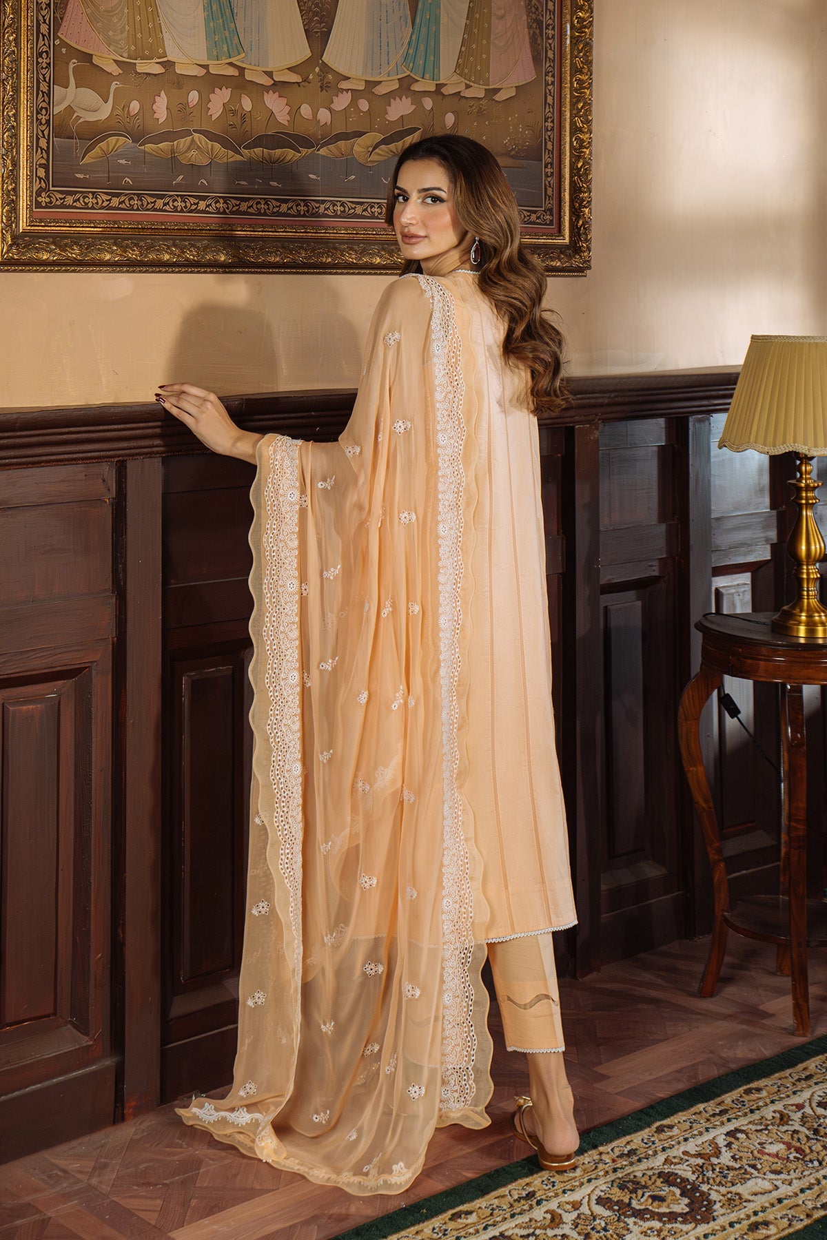 Sahar | Festive Edit Ready to Wear | Apricot Glow - RTW by Sahar - Designer Dress - Type: Ladies Clothes - Available at Libayah - 100% Original