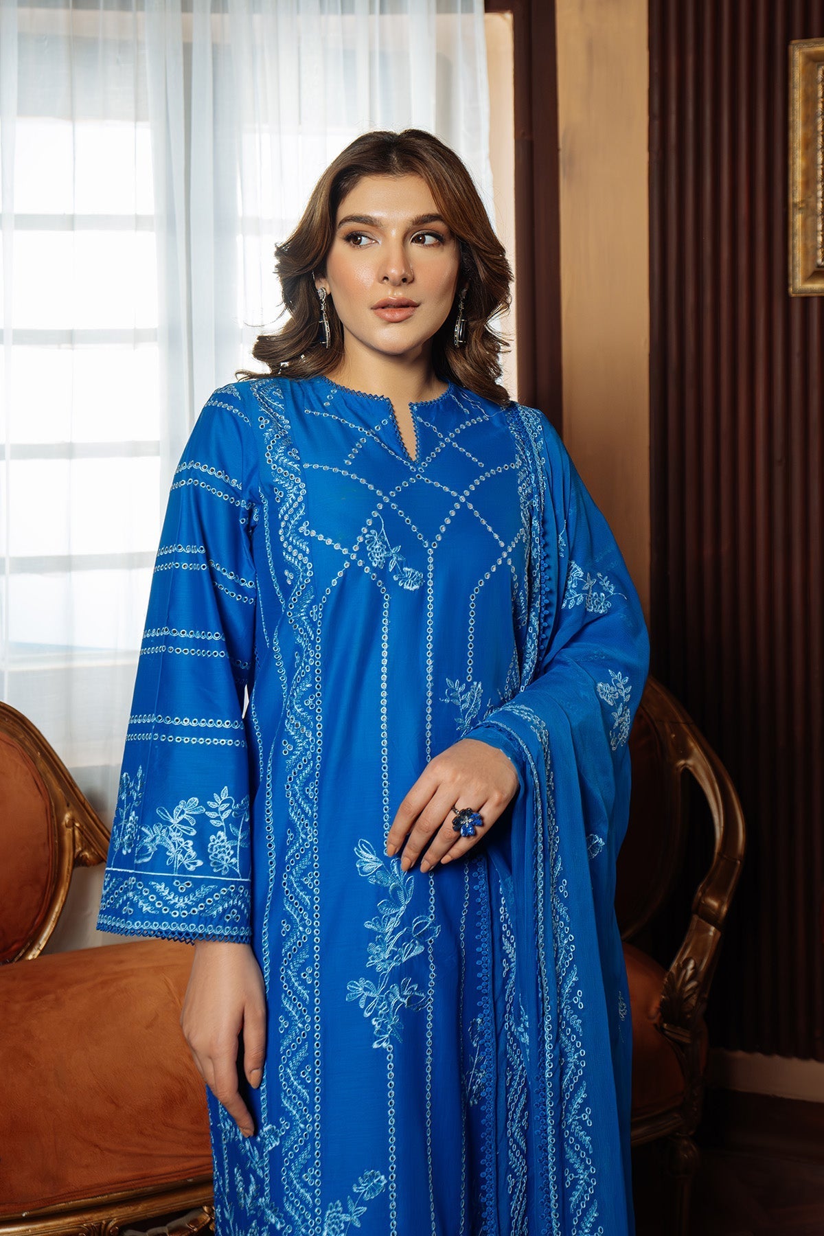 Sahar | Festive Edit Ready to Wear | Moroccan Blue - RTW by Sahar - Designer Dress - Type: Ladies Clothes - Available at Libayah - 100% Original
