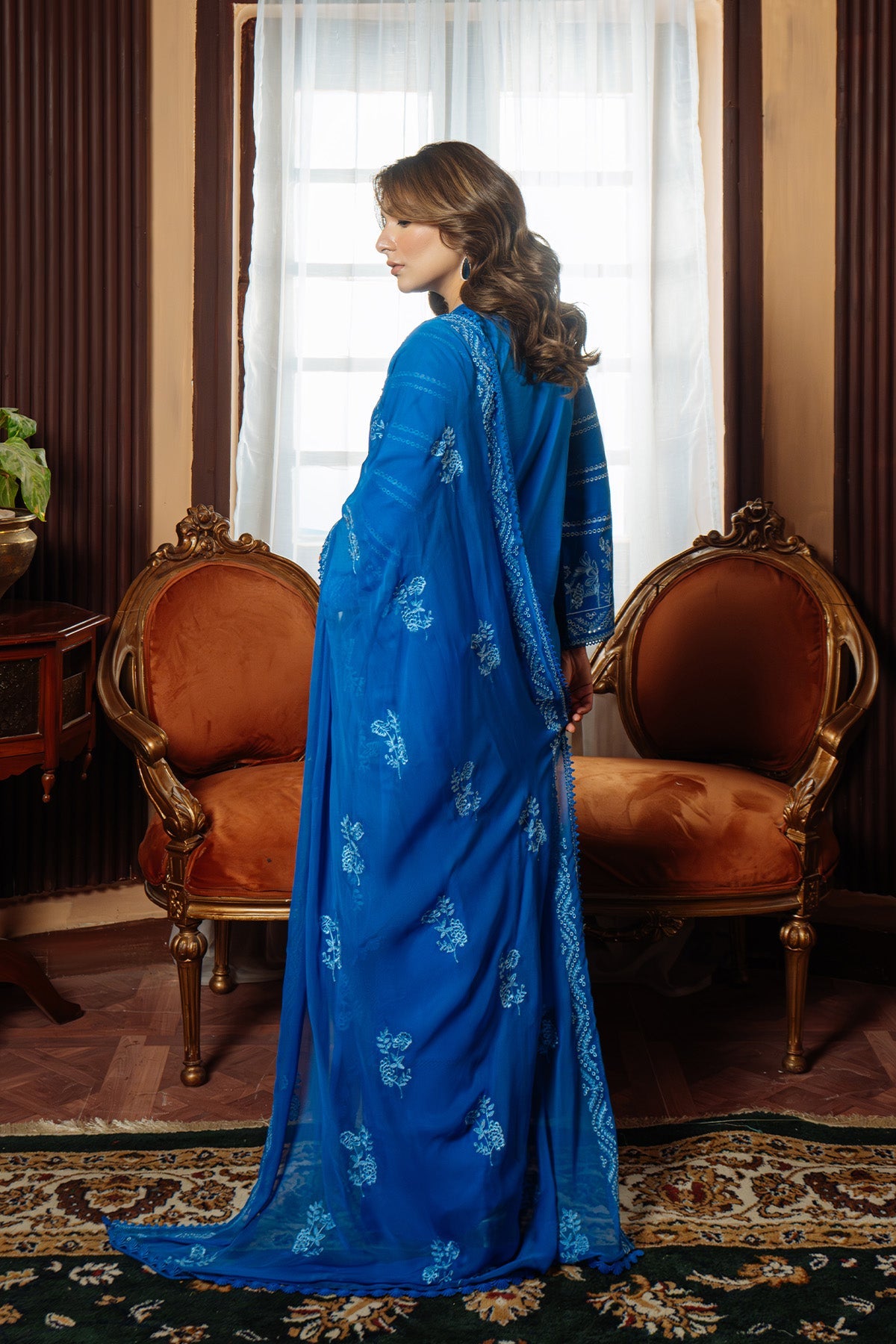 Sahar | Festive Edit Ready to Wear | Moroccan Blue - RTW by Sahar - Designer Dress - Type: Ladies Clothes - Available at Libayah - 100% Original