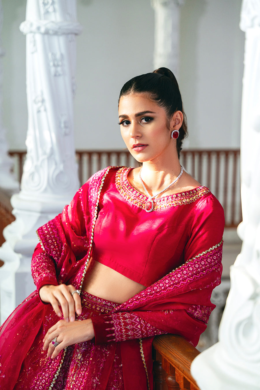 Saira Rizwan | Naqsh Festive 2024 | SRN24-04 SHARMAS by Saira Rizwan - Designer Dress - Type: Ladies Clothes - Available at Libayah - 100% Original