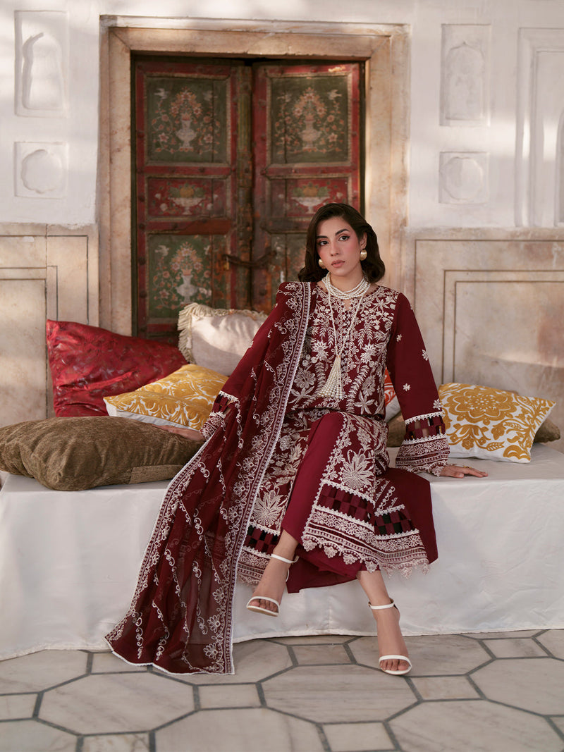 Mahnur | Nilofer Luxury Lawn 26 | NL-08 by Mahnur - Designer Dress  - Type : Ladies Clothes - Available at Libayah - 100% Original 