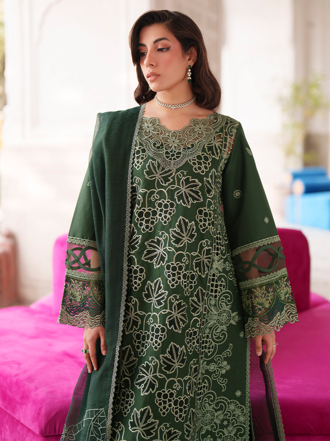 Mahnur | Nilofer Luxury Lawn 26 | NL-09 by Mahnur - Designer Dress  - Type : Ladies Clothes - Available at Libayah - 100% Original 