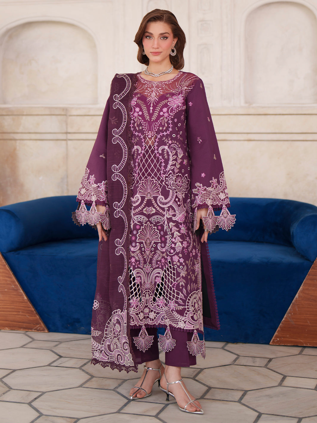 Mahnur | Nilofer Luxury Lawn 26 | NL-10 by Mahnur - Designer Dress  - Type : Ladies Clothes - Available at Libayah - 100% Original 