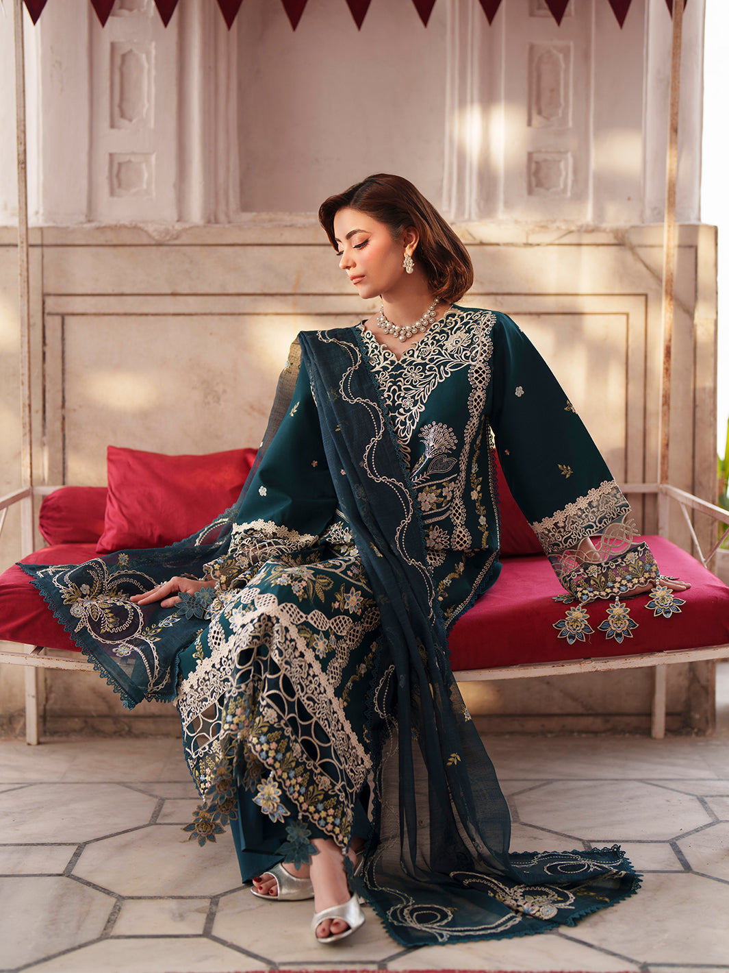 Mahnur | Nilofer Luxury Lawn 26 | NL-13 by Mahnur - Designer Dress  - Type : Ladies Clothes - Available at Libayah - 100% Original 