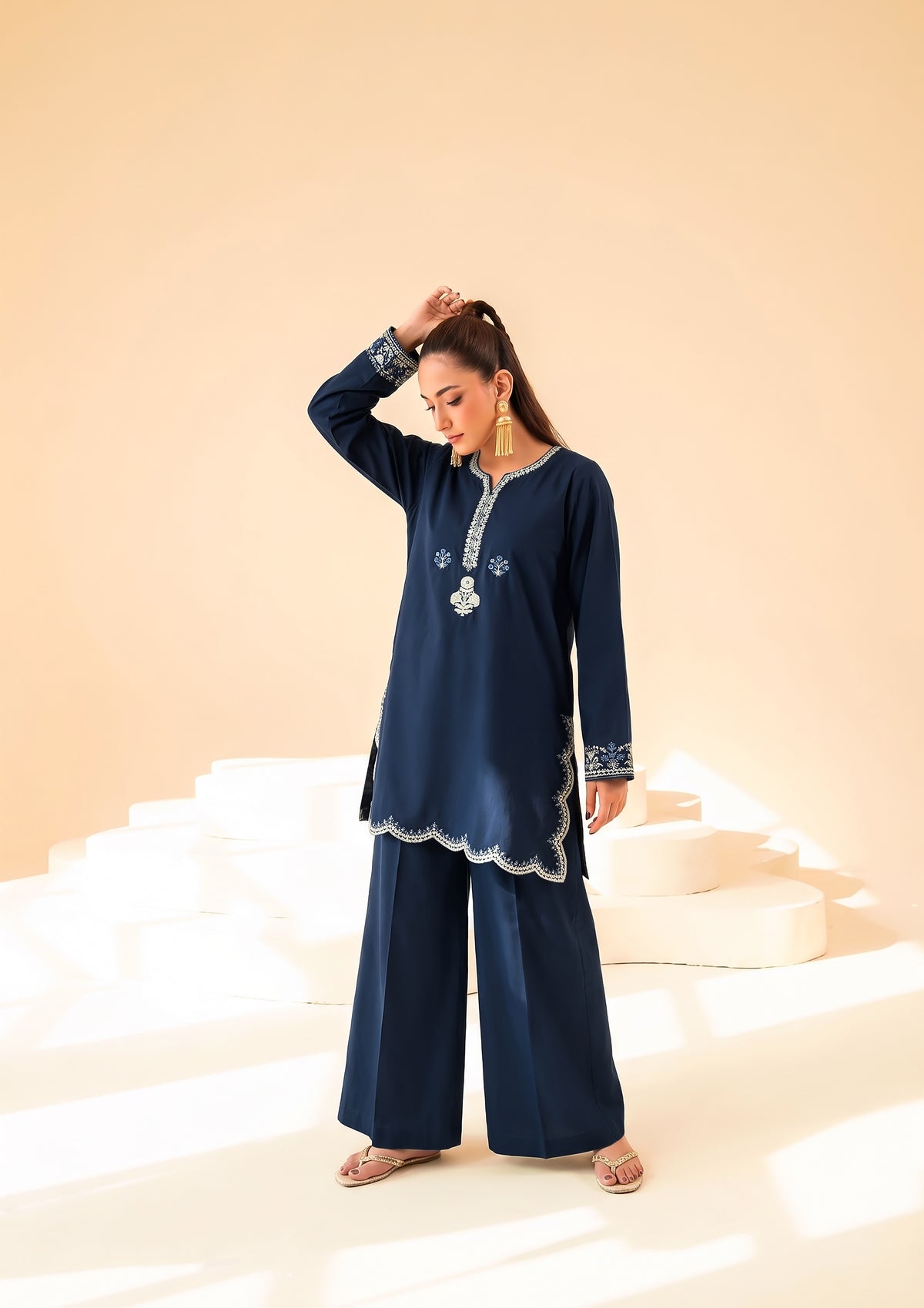 Faiza Faisal | FNF Cords Edit |NAVY SYMPHONY by Faiza Faisal - Designer Dress  - Type : Ladies Clothes - Available at Libayah - 100% Original 