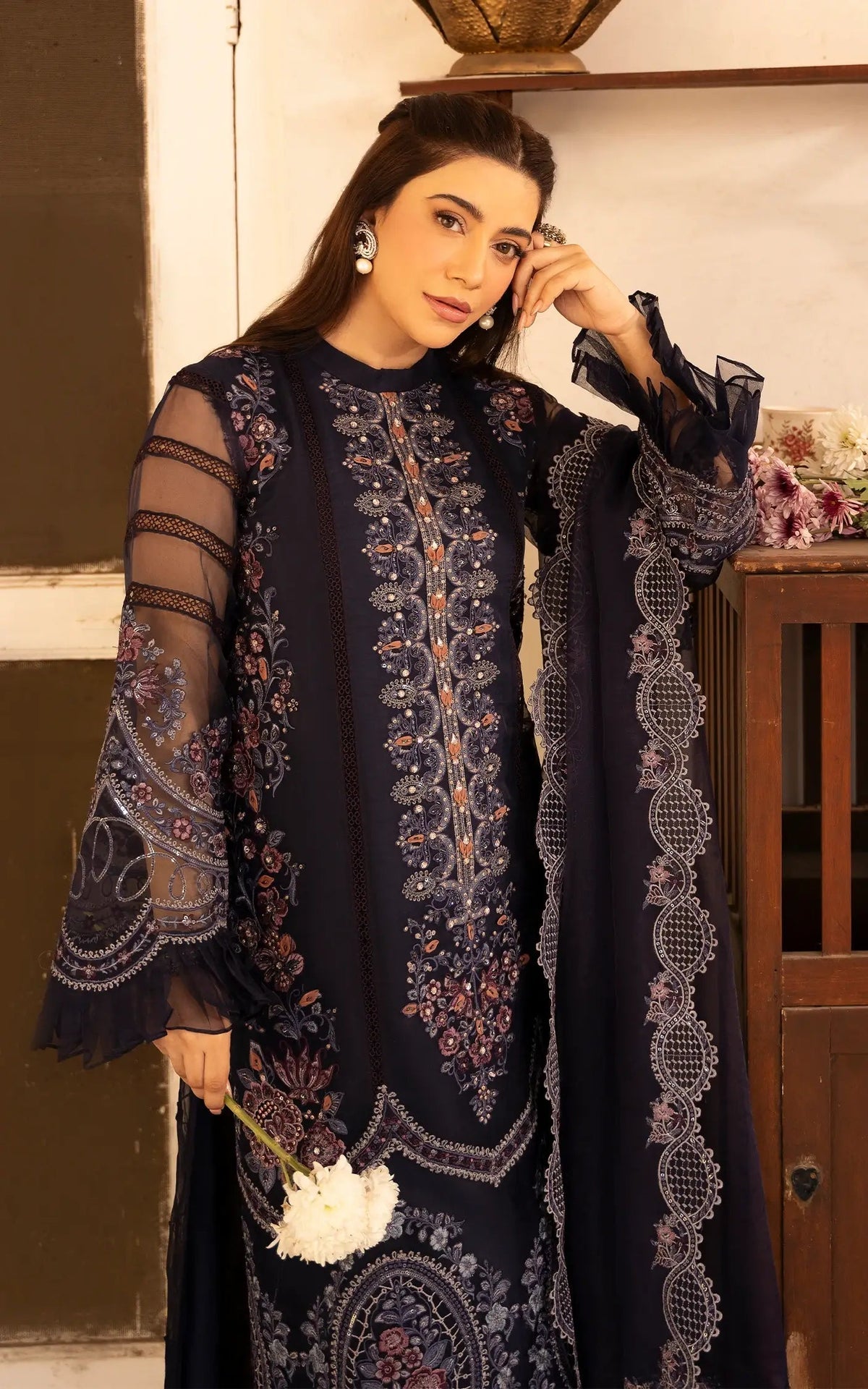 Asifa and Nabeel | Sunehri Eid 25 | Neelum-(SEF25-05) by Asifa and Nabeel - Designer Dress - Type: Ladies Clothes - Available at Libayah - 100% Original