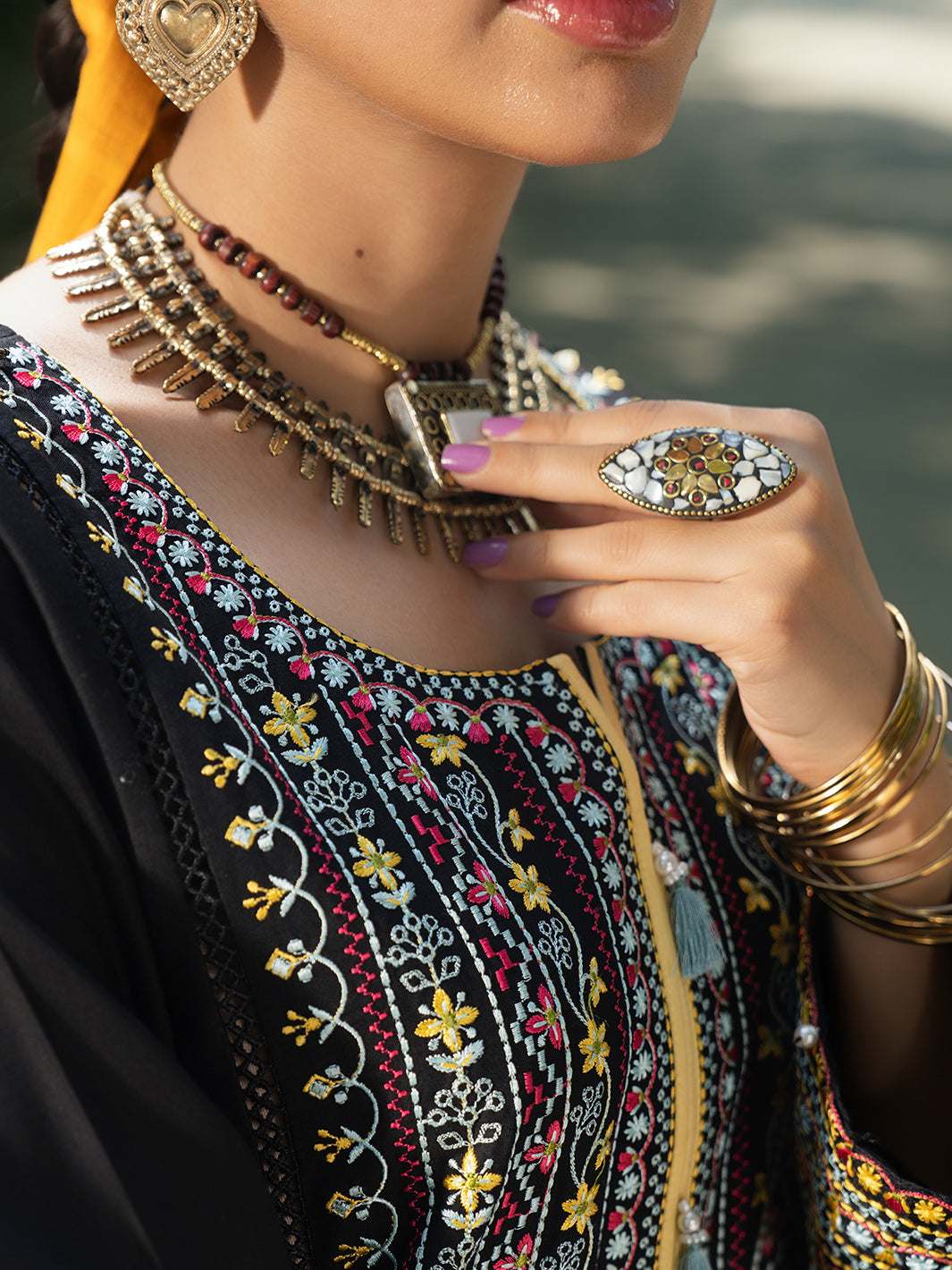 Hemstitch | The Garden Lawn | Night Jasmine by Hemstitch - Designer Dress  - Type : Ladies Clothes - Available at Libayah - 100% Original 