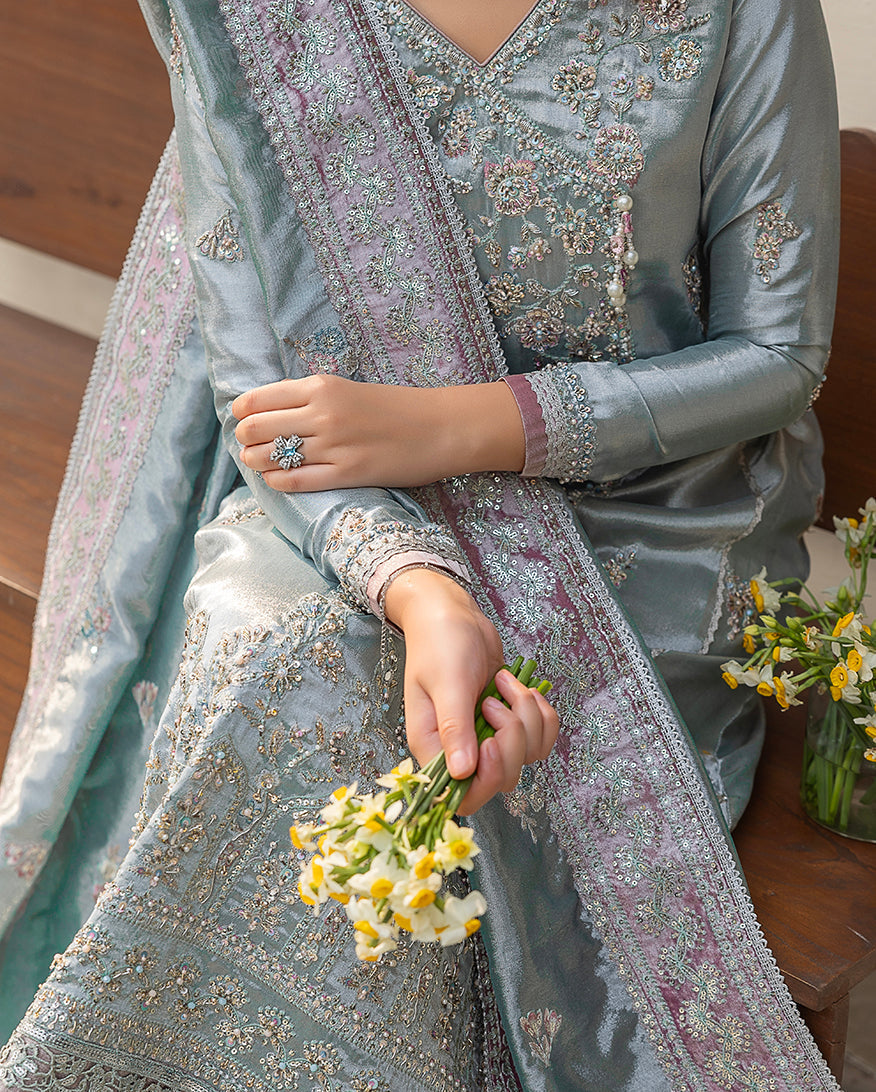 Mushq | Sunehri Lama Silk | Nissa by Mushq - Designer Dress  - Type : Ladies Clothes - Available at Libayah - 100% Original 