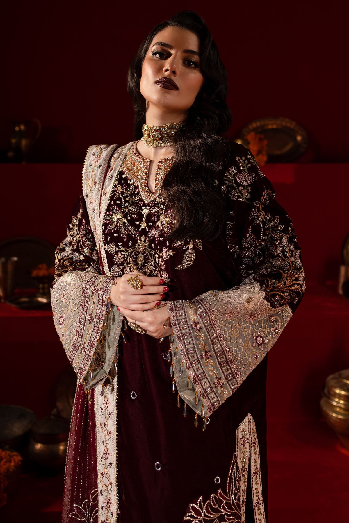 Nureh | Maya Velvet |  NW-89 by Nureh - Designer Dress - Type: Ladies Clothes - Available at Libayah - 100% Original